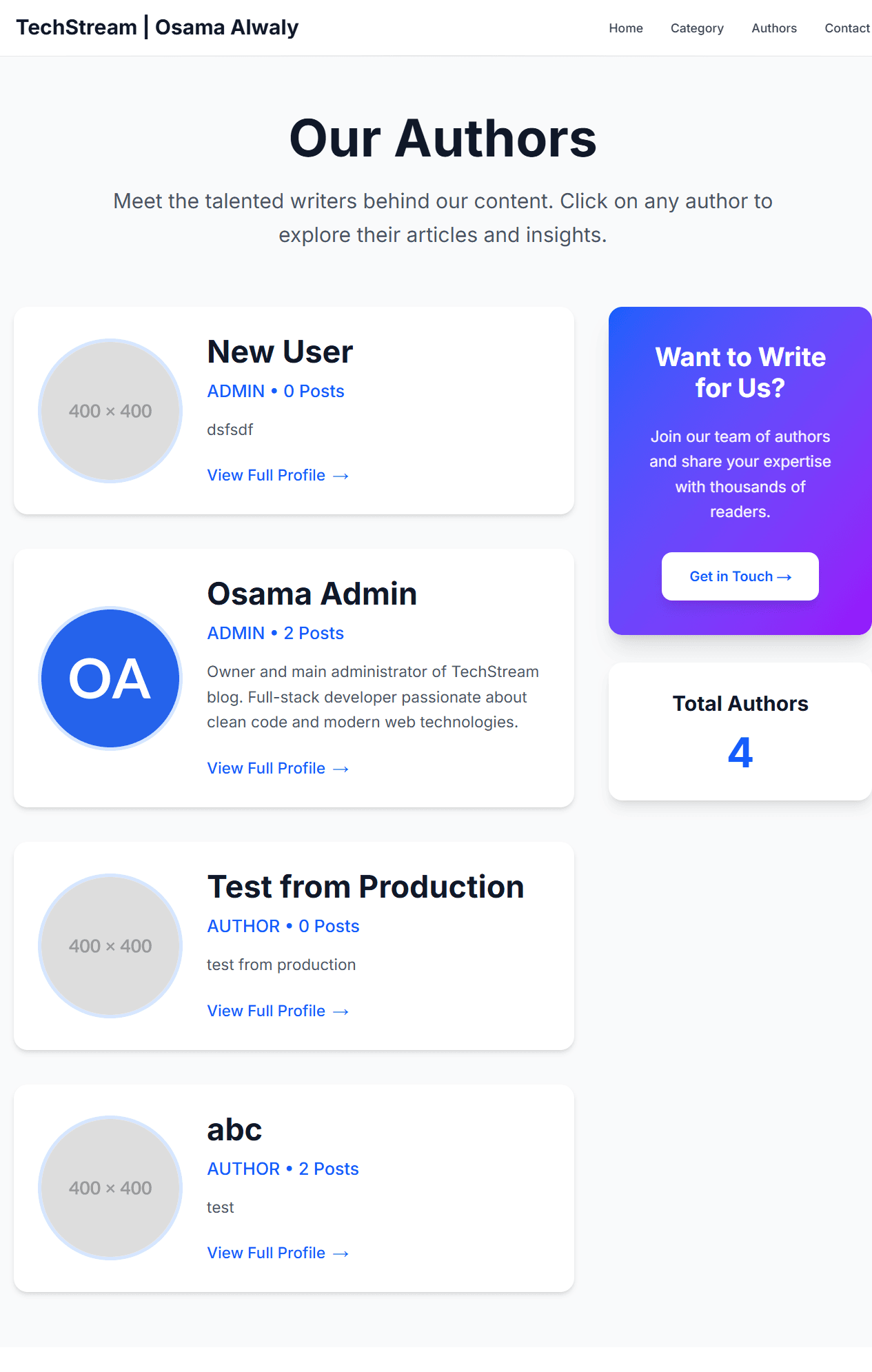 Osama Blog - Full Stack Blog Management System preview 2